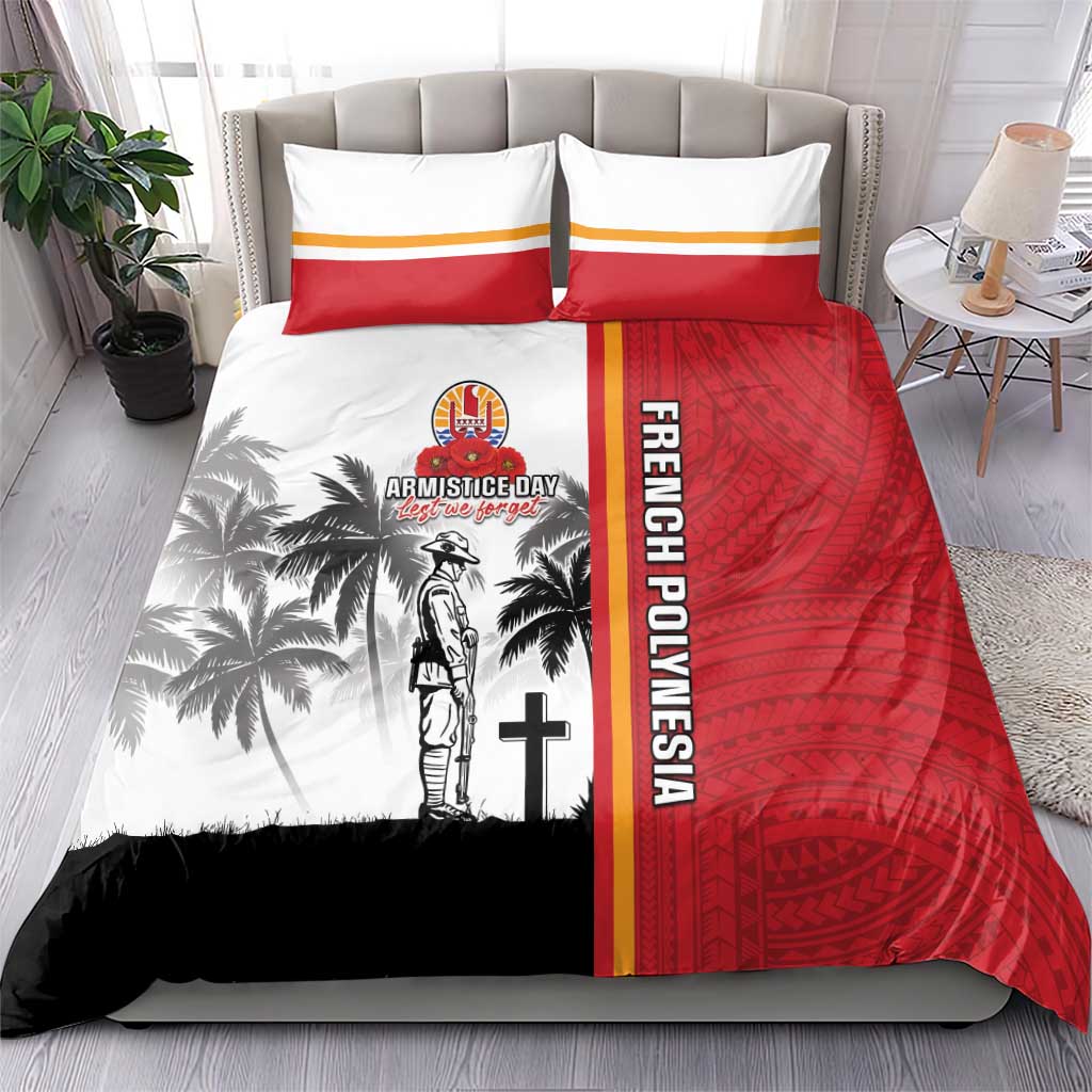 French Polynesia Armistice Day Bedding Set Lest We Forget Flag Style LT05 - Polynesian Pride