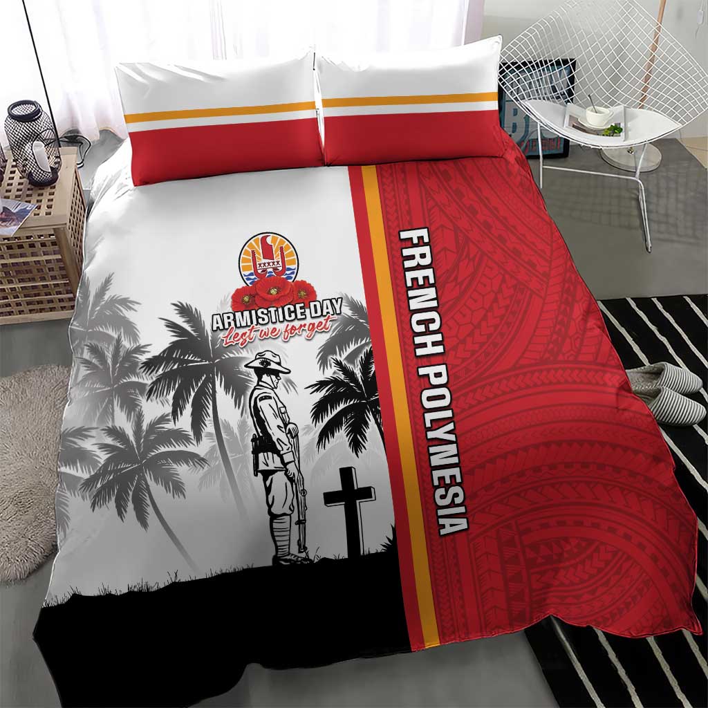 French Polynesia Armistice Day Bedding Set Lest We Forget Flag Style LT05 - Polynesian Pride