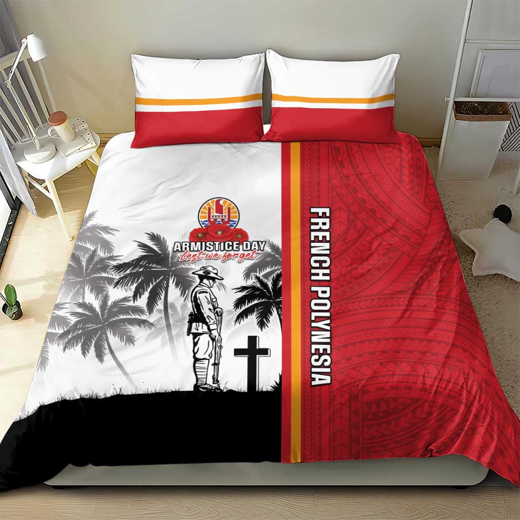 French Polynesia Armistice Day Bedding Set Lest We Forget Flag Style LT05 - Polynesian Pride