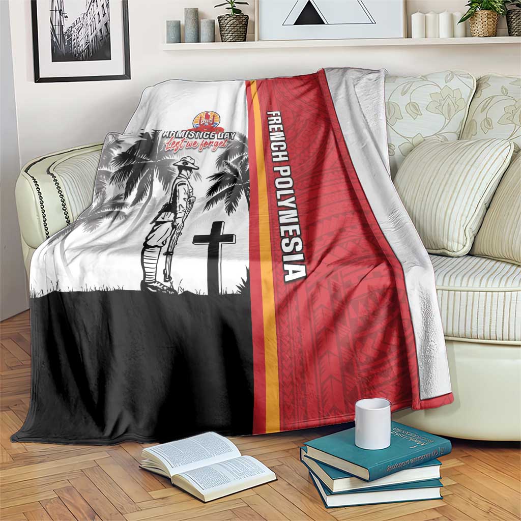 French Polynesia Armistice Day Blanket Lest We Forget Flag Style LT05 Red - Polynesian Pride