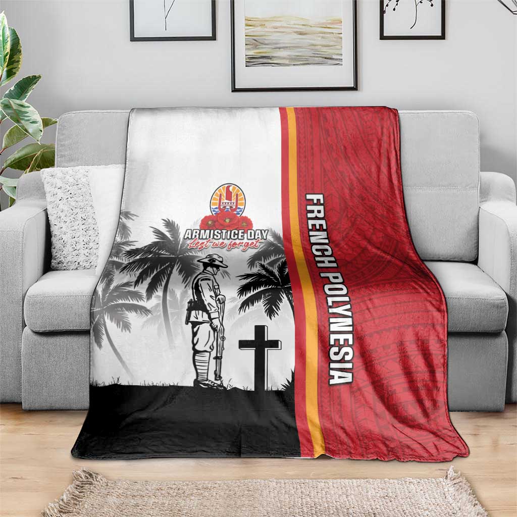 French Polynesia Armistice Day Blanket Lest We Forget Flag Style LT05 - Polynesian Pride
