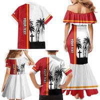 French Polynesia Armistice Day Family Matching Mermaid Dress and Hawaiian Shirt Lest We Forget Flag Style LT05 - Polynesian Pride