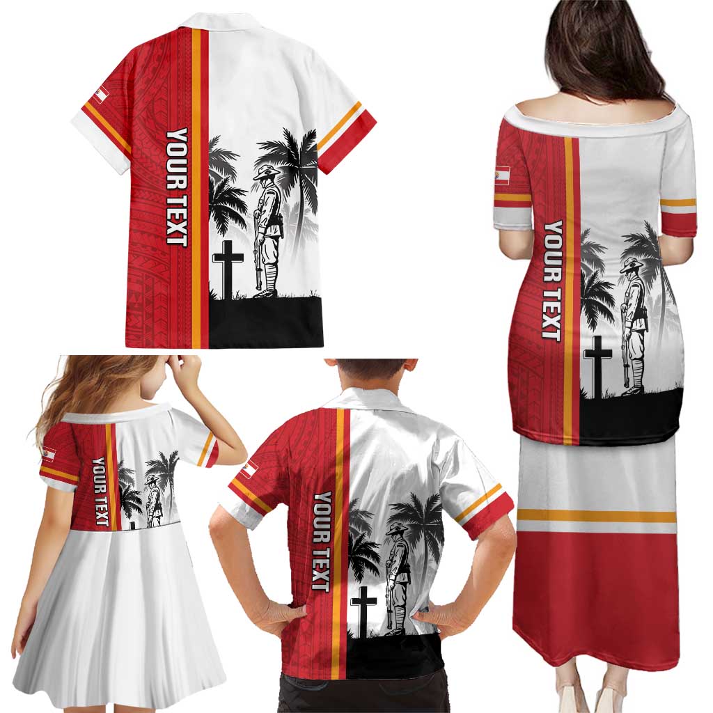 French Polynesia Armistice Day Family Matching Puletasi and Hawaiian Shirt Lest We Forget Flag Style LT05 - Polynesian Pride