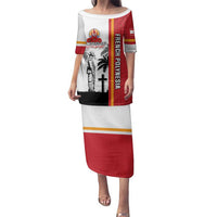 French Polynesia Armistice Day Family Matching Puletasi and Hawaiian Shirt Lest We Forget Flag Style LT05 Mom's Dress Red - Polynesian Pride
