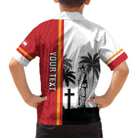 French Polynesia Armistice Day Family Matching Tank Maxi Dress and Hawaiian Shirt Lest We Forget Flag Style LT05 - Polynesian Pride