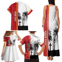 French Polynesia Armistice Day Family Matching Tank Maxi Dress and Hawaiian Shirt Lest We Forget Flag Style LT05 - Polynesian Pride