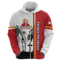 French Polynesia Armistice Day Hoodie Lest We Forget Flag Style
