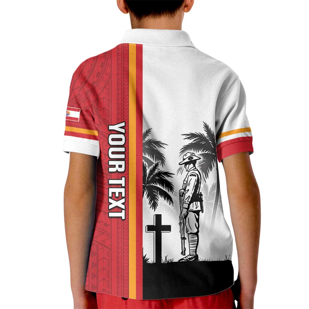 French Polynesia Armistice Day Kid Polo Shirt Lest We Forget Flag Style LT05 - Polynesian Pride