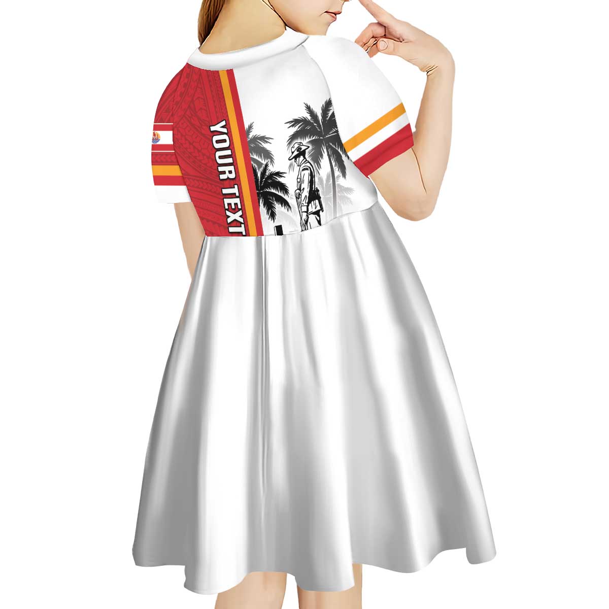 French Polynesia Armistice Day Kid Short Sleeve Dress Lest We Forget Flag Style LT05 - Polynesian Pride