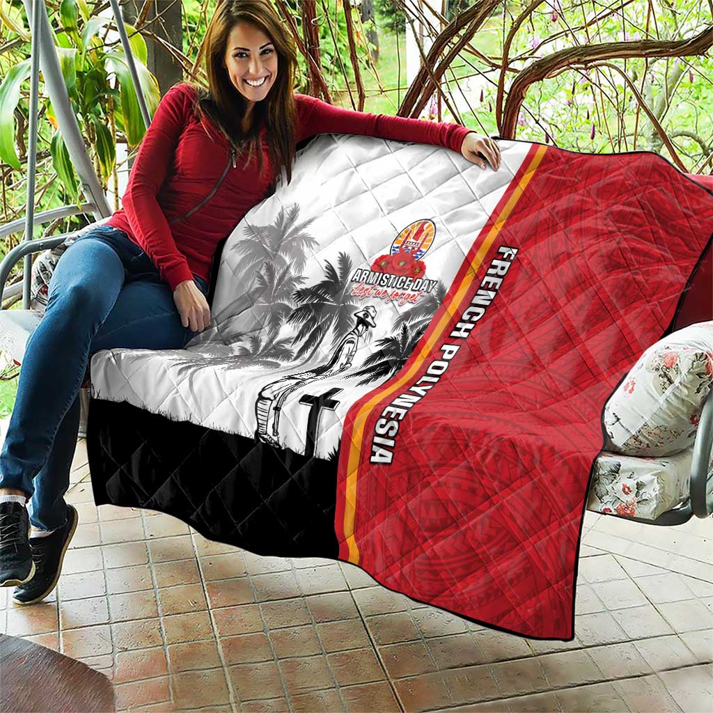 French Polynesia Armistice Day Quilt Lest We Forget Flag Style LT05 - Polynesian Pride