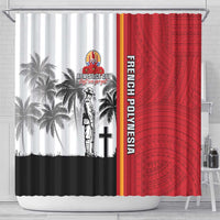 French Polynesia Armistice Day Shower Curtain Lest We Forget Flag Style LT05 - Polynesian Pride