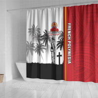 French Polynesia Armistice Day Shower Curtain Lest We Forget Flag Style LT05 - Polynesian Pride