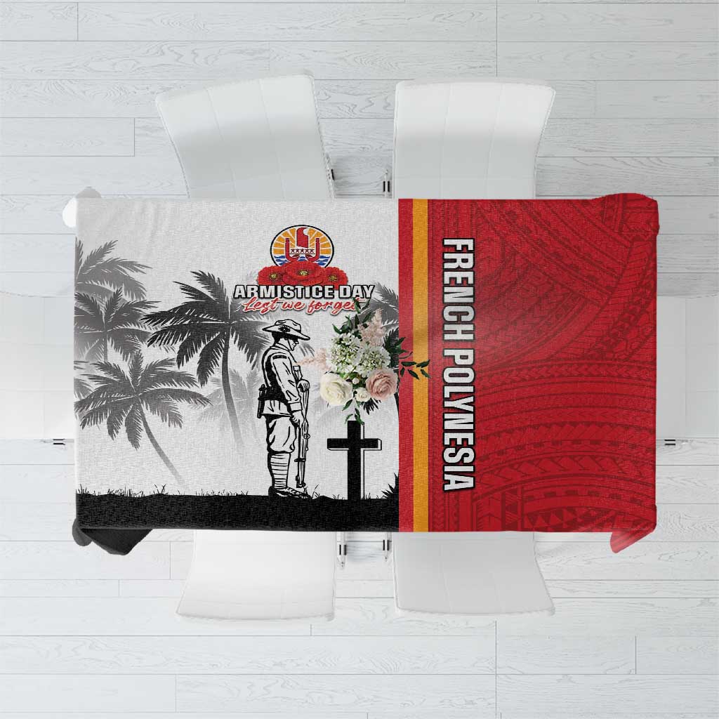 French Polynesia Armistice Day Tablecloth Lest We Forget Flag Style LT05 Red - Polynesian Pride