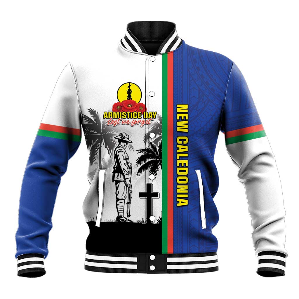 New Caledonia Armistice Day Baseball Jacket Lest We Forget Flag Style LT05 Unisex Navy - Polynesian Pride