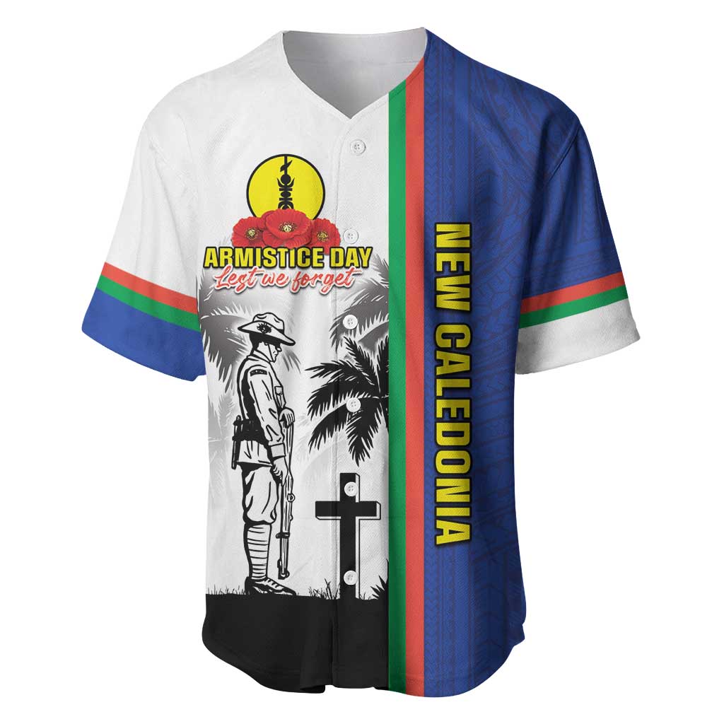 New Caledonia Armistice Day Baseball Jersey Lest We Forget Flag Style LT05 Navy - Polynesian Pride