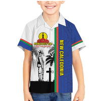 New Caledonia Armistice Day Family Matching Mermaid Dress and Hawaiian Shirt Lest We Forget Flag Style LT05 Son's Shirt Navy - Polynesian Pride
