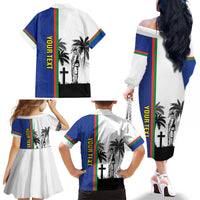 New Caledonia Armistice Day Family Matching Off The Shoulder Long Sleeve Dress and Hawaiian Shirt Lest We Forget Flag Style LT05 - Polynesian Pride