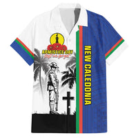 New Caledonia Armistice Day Family Matching Short Sleeve Bodycon Dress and Hawaiian Shirt Lest We Forget Flag Style LT05 Dad's Shirt - Short Sleeve Navy - Polynesian Pride