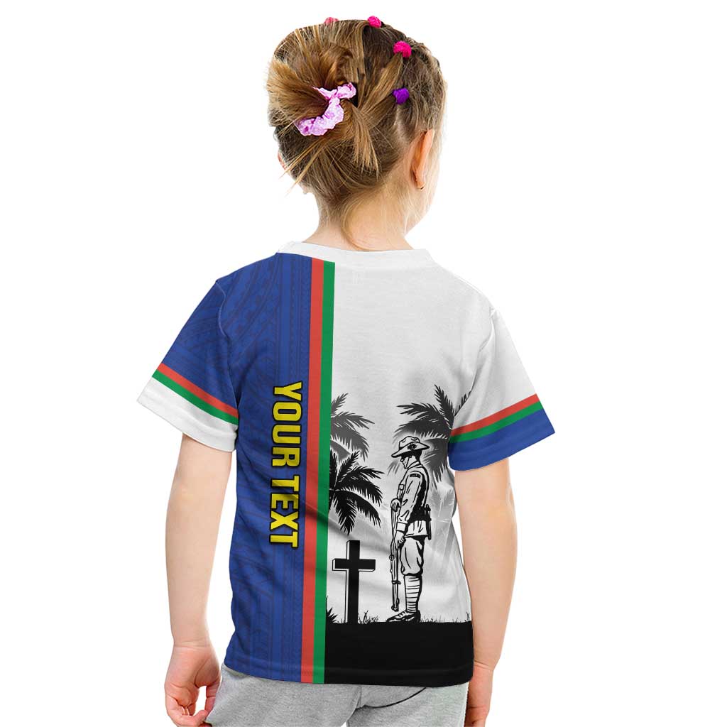 New Caledonia Armistice Day Kid T Shirt Lest We Forget Flag Style LT05 - Polynesian Pride