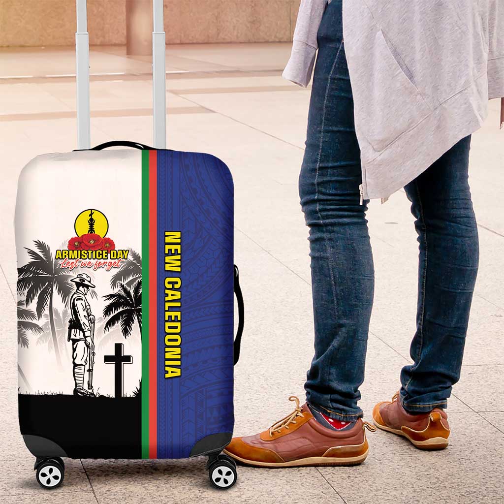 New Caledonia Armistice Day Luggage Cover Lest We Forget Flag Style LT05 Navy - Polynesian Pride