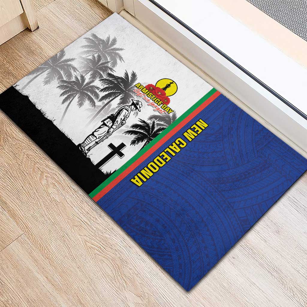 New Caledonia Armistice Day Rubber Doormat Lest We Forget Flag Style LT05 - Polynesian Pride