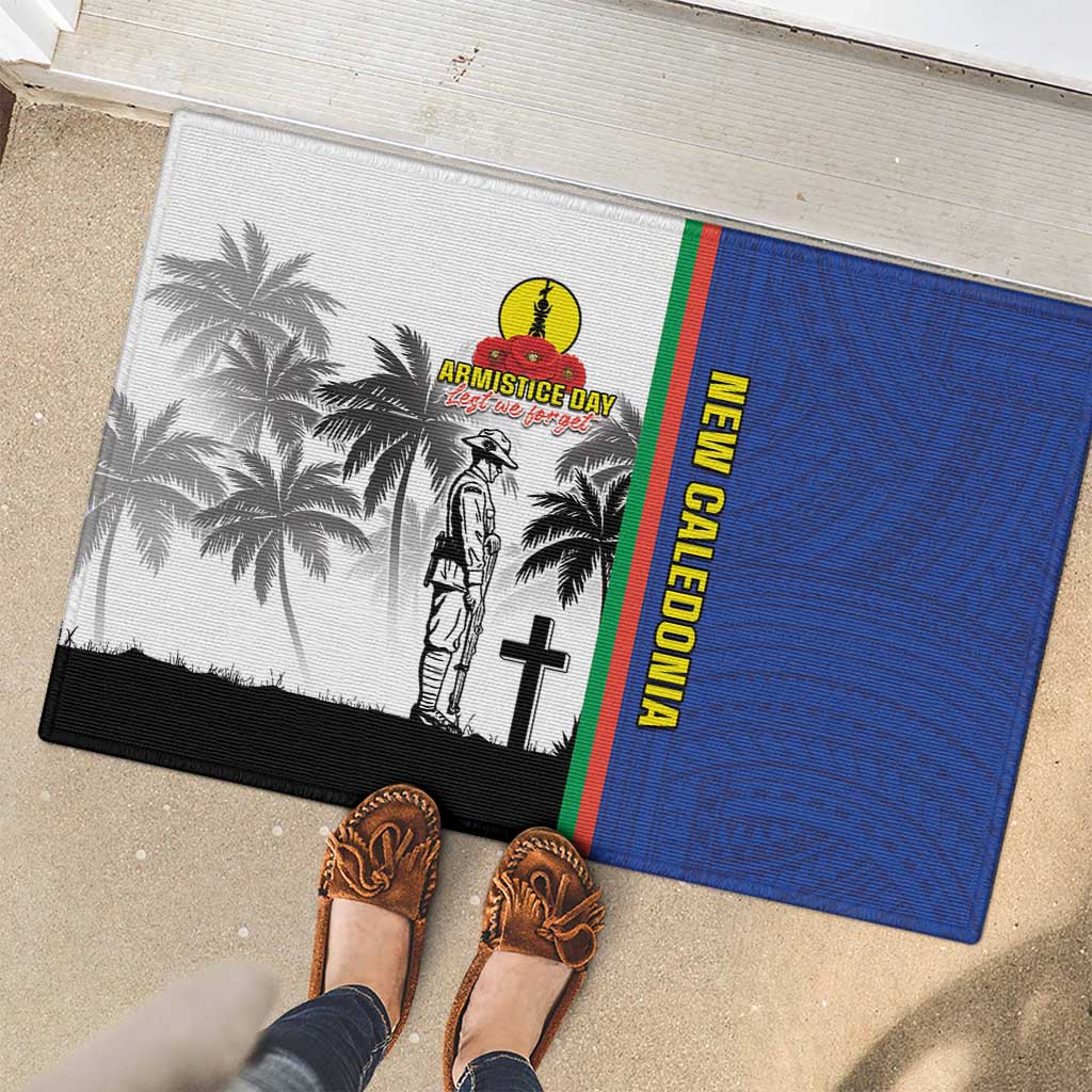 New Caledonia Armistice Day Rubber Doormat Lest We Forget Flag Style LT05 - Polynesian Pride