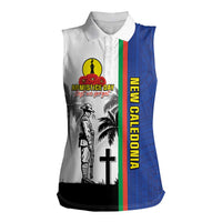 New Caledonia Armistice Day Women Sleeveless Polo Shirt Lest We Forget Flag Style LT05 Female Navy - Polynesian Pride