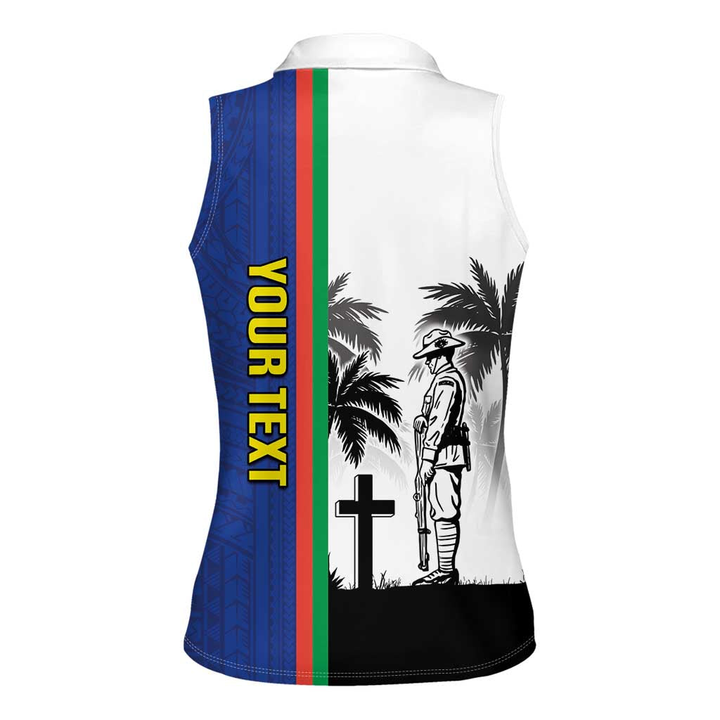 New Caledonia Armistice Day Women Sleeveless Polo Shirt Lest We Forget Flag Style LT05 - Polynesian Pride