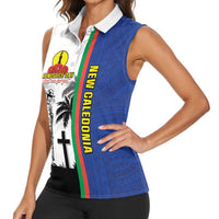 New Caledonia Armistice Day Women Sleeveless Polo Shirt Lest We Forget Flag Style LT05 - Polynesian Pride