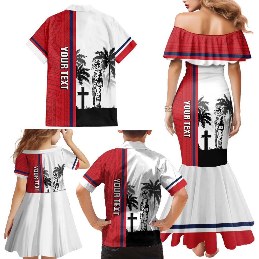 Wallis and Futuna Armistice Day Family Matching Mermaid Dress and Hawaiian Shirt Lest We Forget Flag Style LT05 - Polynesian Pride