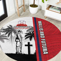 Wallis and Futuna Armistice Day Round Carpet Lest We Forget Flag Style LT05 White - Polynesian Pride