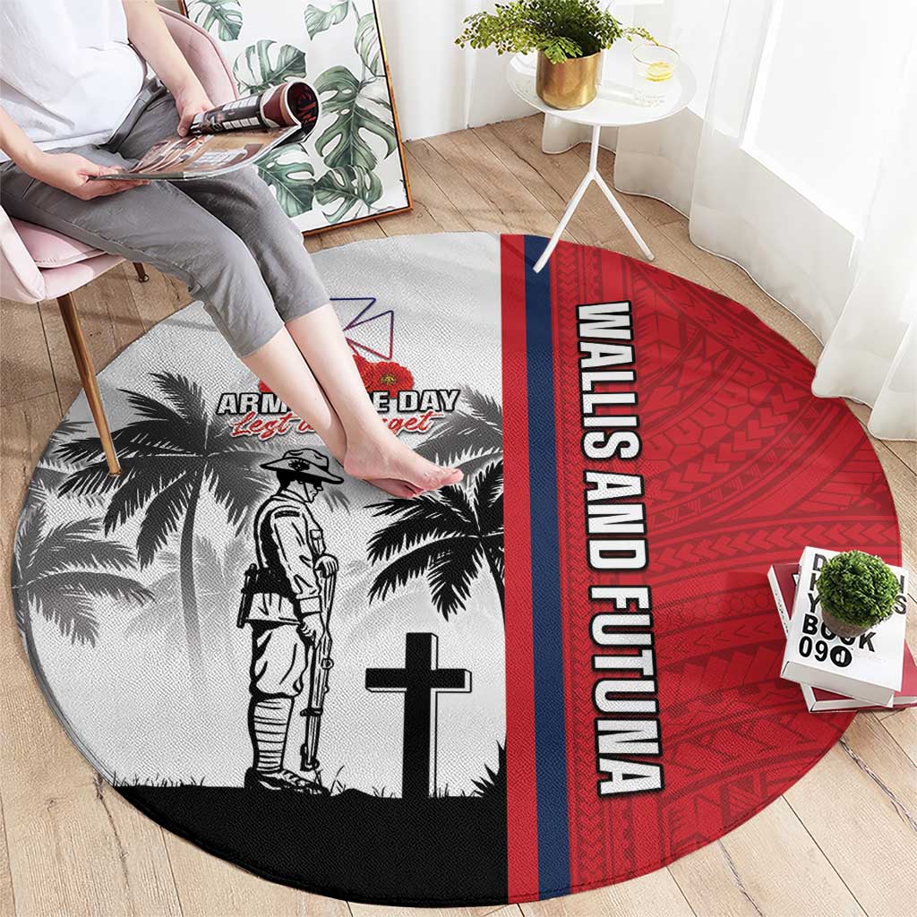 Wallis and Futuna Armistice Day Round Carpet Lest We Forget Flag Style LT05 - Polynesian Pride