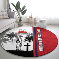 Wallis and Futuna Armistice Day Round Carpet Lest We Forget Flag Style LT05 - Polynesian Pride