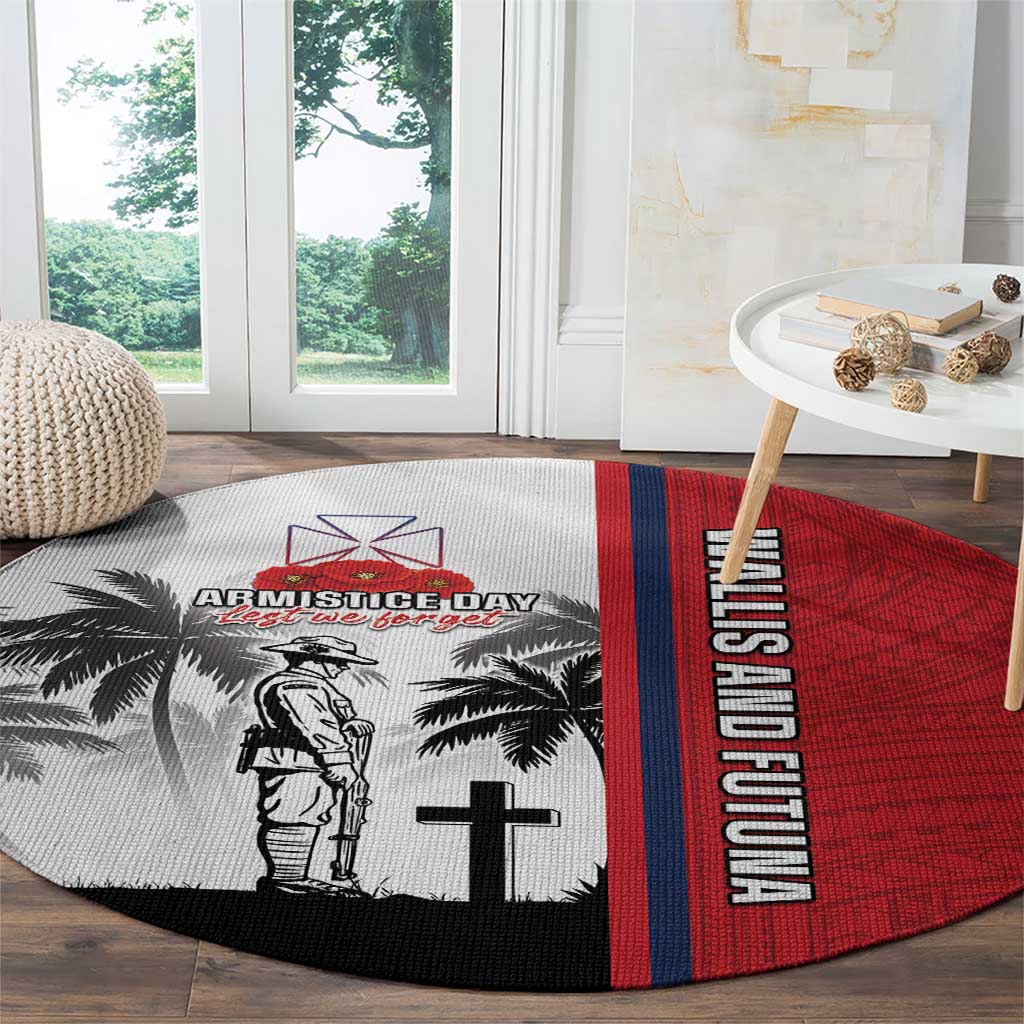 Wallis and Futuna Armistice Day Round Carpet Lest We Forget Flag Style LT05 - Polynesian Pride
