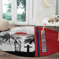 Wallis and Futuna Armistice Day Round Carpet Lest We Forget Flag Style LT05 - Polynesian Pride