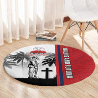 Wallis and Futuna Armistice Day Round Carpet Lest We Forget Flag Style LT05 - Polynesian Pride