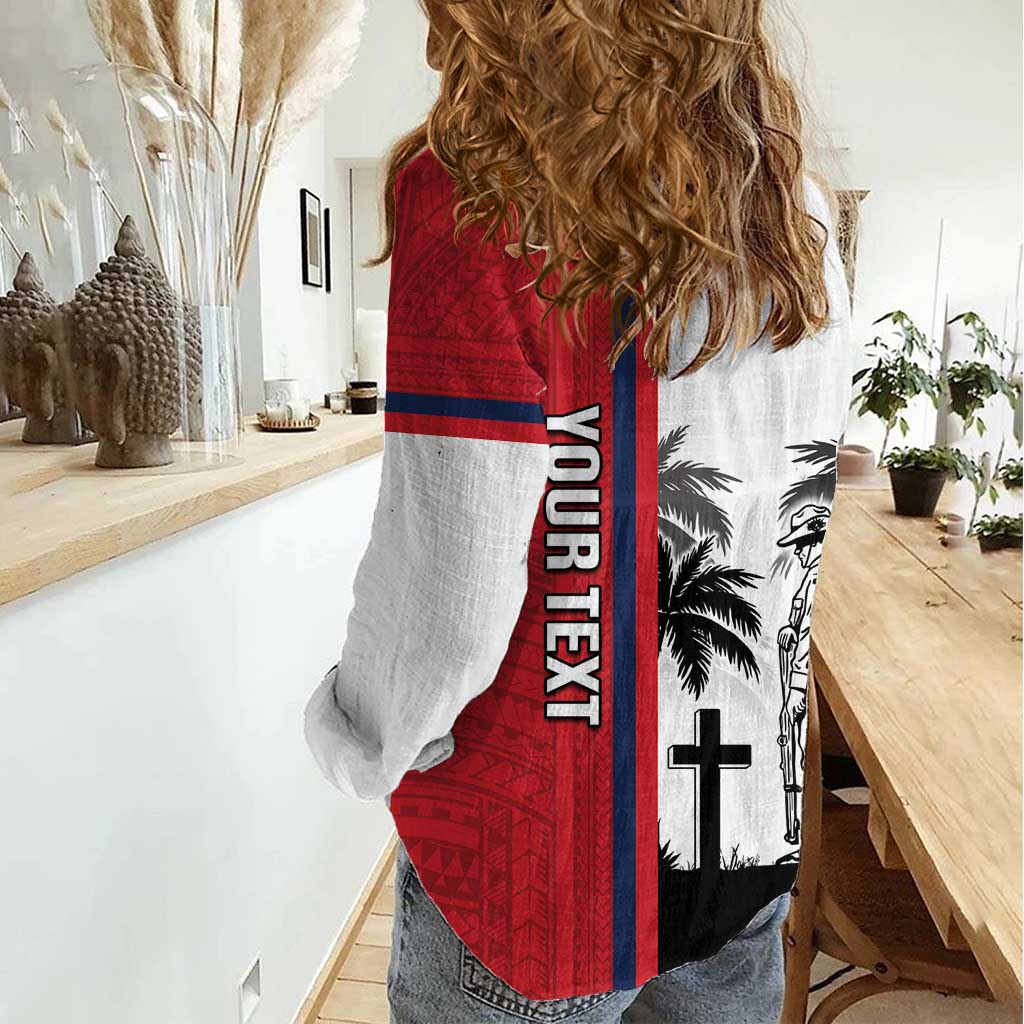 Wallis and Futuna Armistice Day Women Casual Shirt Lest We Forget Flag Style LT05 - Polynesian Pride