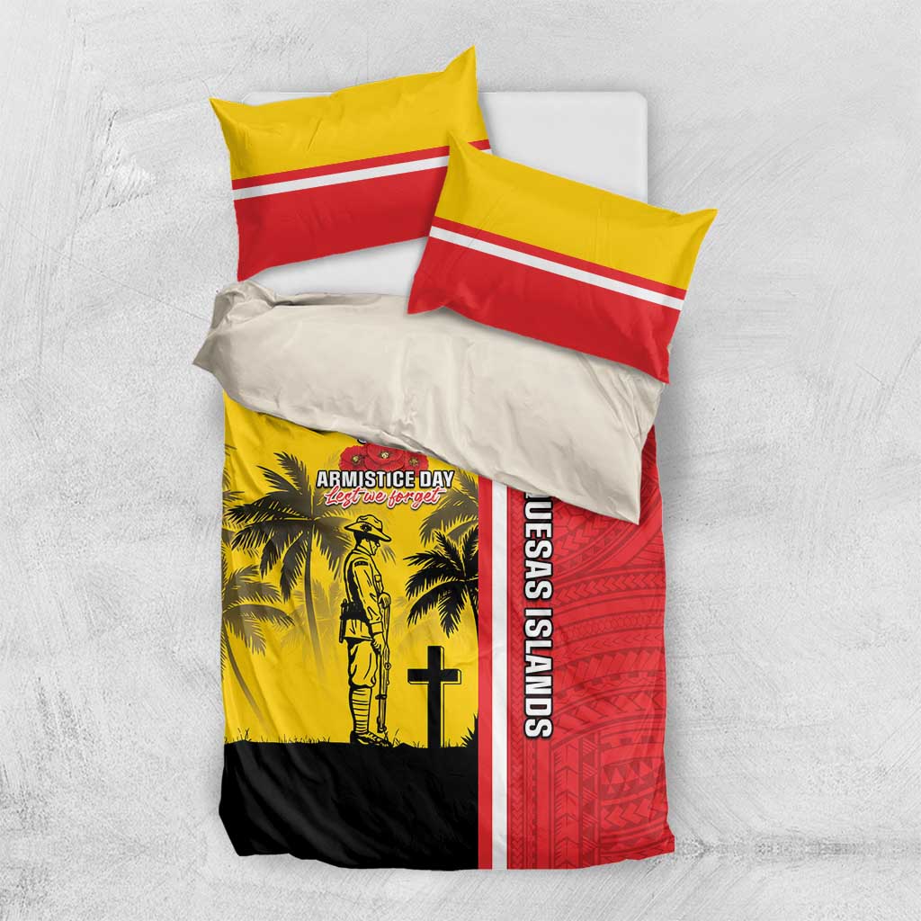 Marquesas Islands Armistice Day Bedding Set Lest We Forget Flag Style