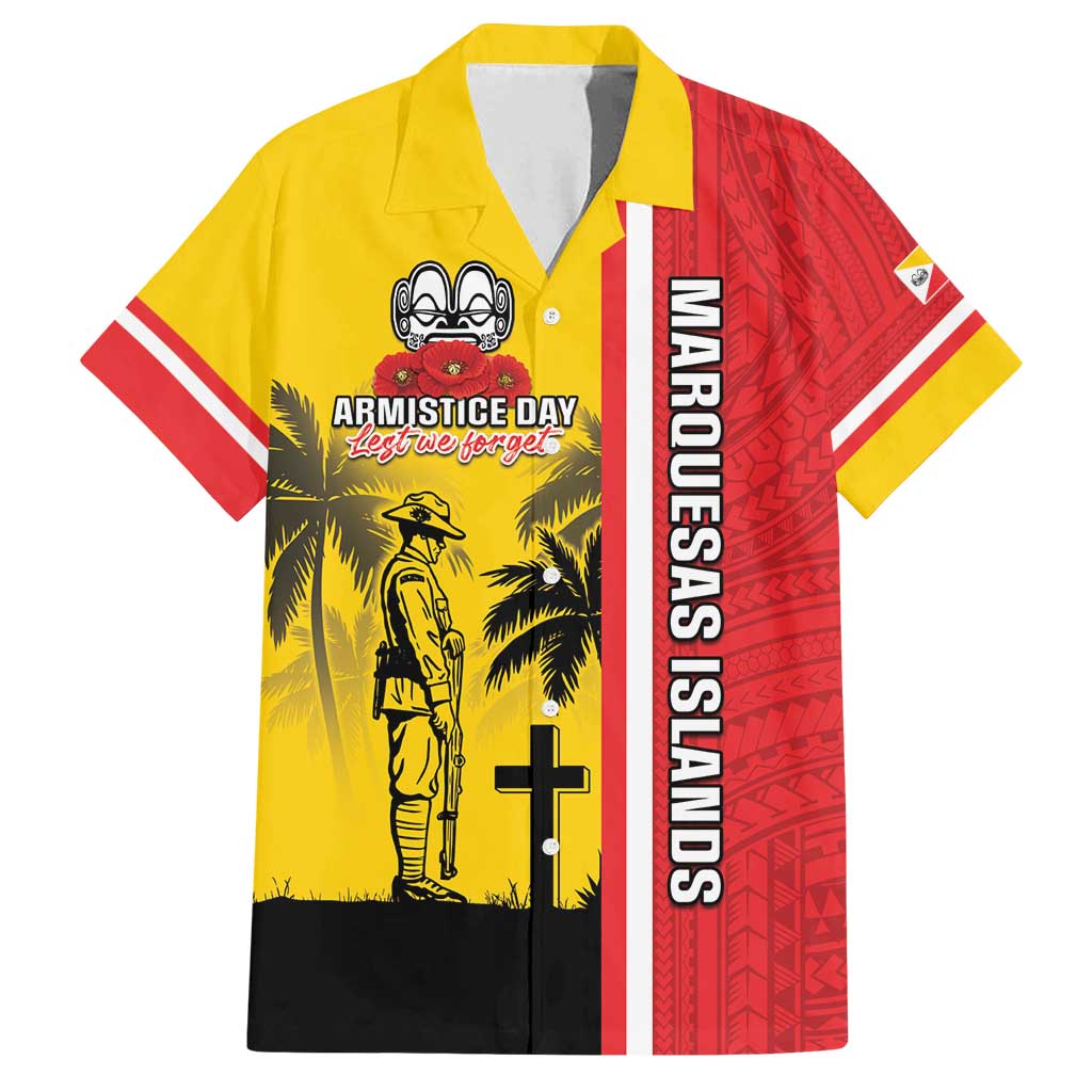 Marquesas Islands Armistice Day Family Matching Long Sleeve Bodycon Dress and Hawaiian Shirt Lest We Forget Flag Style
