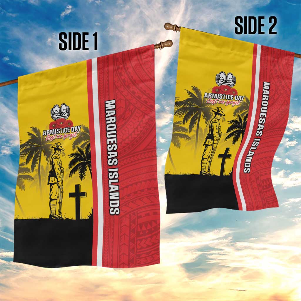 Marquesas Islands Armistice Day Garden Flag Lest We Forget Flag Style