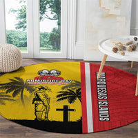 Marquesas Islands Armistice Day Round Carpet Lest We Forget Flag Style