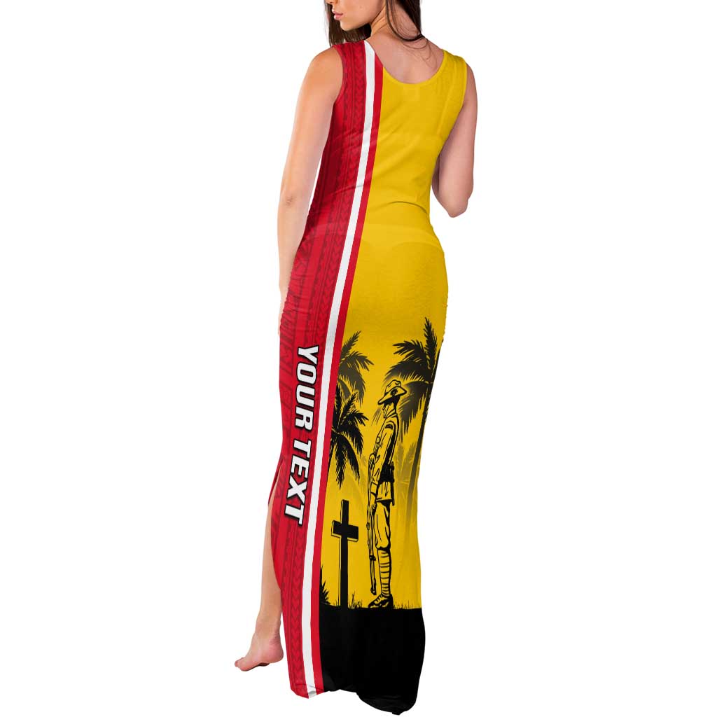 Marquesas Islands Armistice Day Tank Maxi Dress Lest We Forget Flag Style