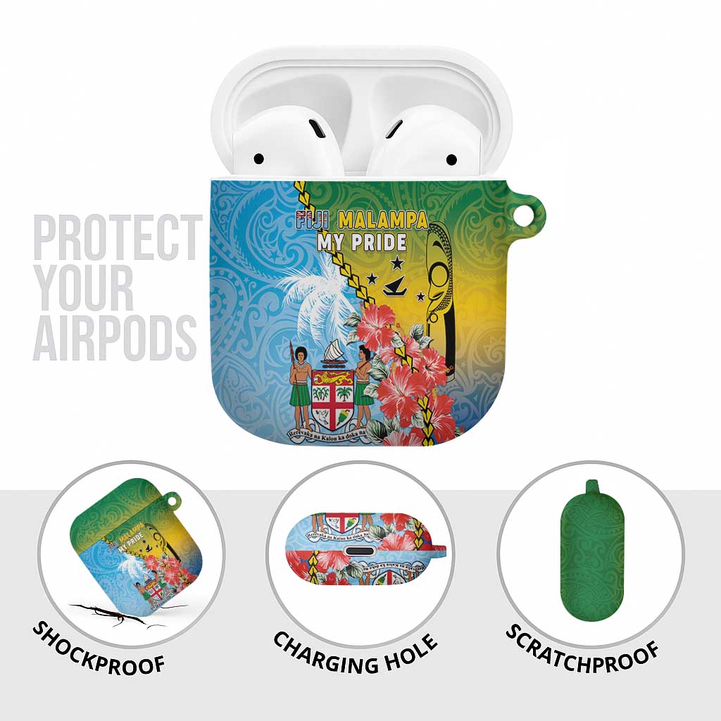 Malampa Fiji Day AirPods Case Tribal Pattern With Tropical Flowers - Polynesian Pride