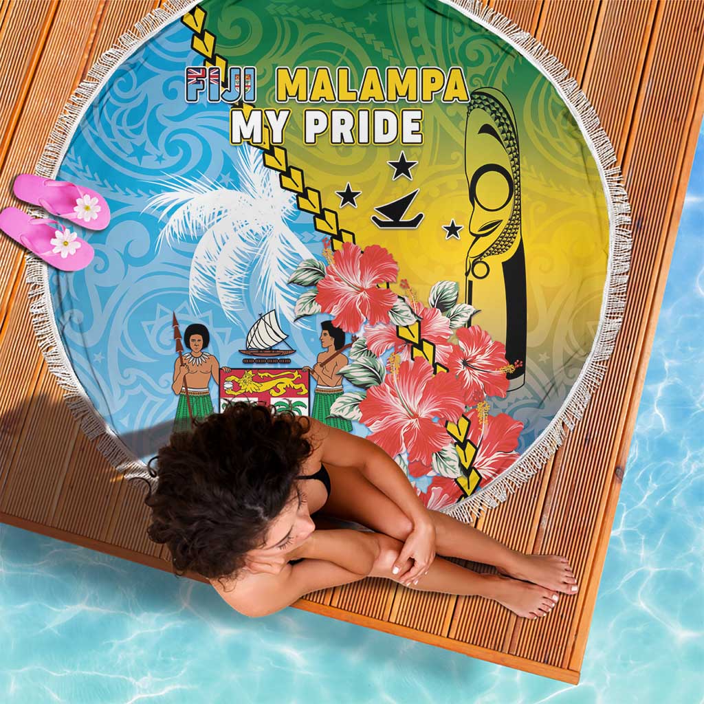 Malampa Fiji Day Beach Blanket Tribal Pattern With Tropical Flowers LT05 - Polynesian Pride