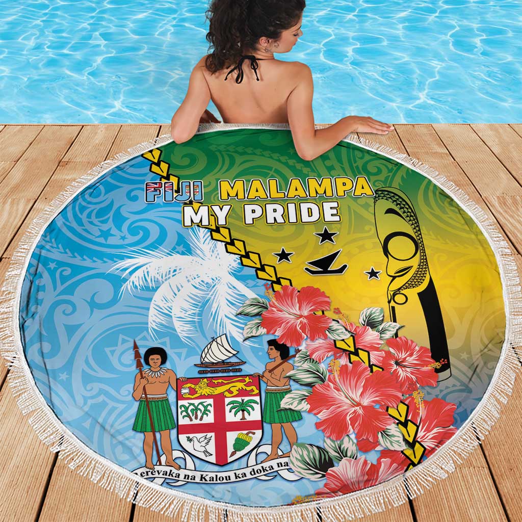 Malampa Fiji Day Beach Blanket Tribal Pattern With Tropical Flowers LT05 - Polynesian Pride
