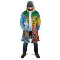 Personalised Malampa Fiji Day Cloak Tribal Pattern With Tropical Flowers - Polynesian Pride