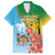 Personalised Malampa Fiji Day Family Matching Long Sleeve Bodycon Dress and Hawaiian Shirt Tribal Pattern With Tropical Flowers - Polynesian Pride