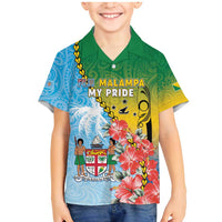 Personalised Malampa Fiji Day Family Matching Mermaid Dress and Hawaiian Shirt Tribal Pattern With Tropical Flowers - Polynesian Pride