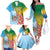 Personalised Malampa Fiji Day Family Matching Off The Shoulder Long Sleeve Dress and Hawaiian Shirt Tribal Pattern With Tropical Flowers - Polynesian Pride