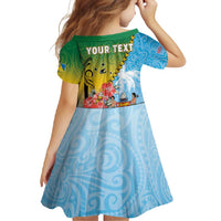 Personalised Malampa Fiji Day Family Matching Off Shoulder Maxi Dress and Hawaiian Shirt Tribal Pattern With Tropical Flowers - Polynesian Pride